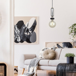 Подвесной светильник 1x40Вт G9, металл/стекло, черный/золото, янтарный/дымчатый