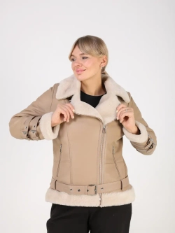 Дубленка зимняя натуральная короткая авиатор