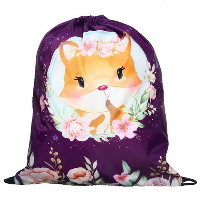 Мешок для сменной обуви Calligrata Лисичка, 420х340 мм, с рисунком, полиэстер, 1 шт