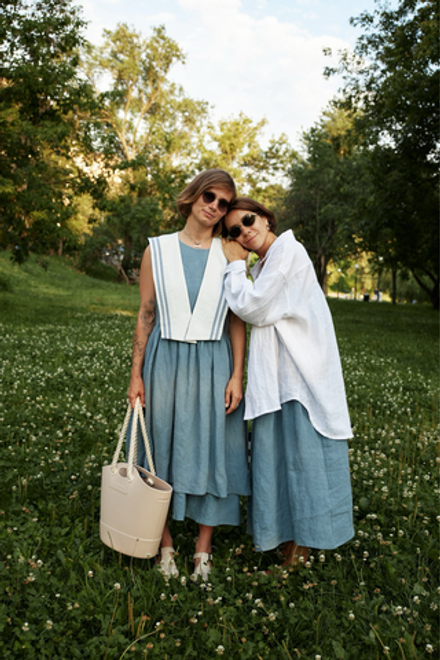 Рубашка оверсайз из белого льна