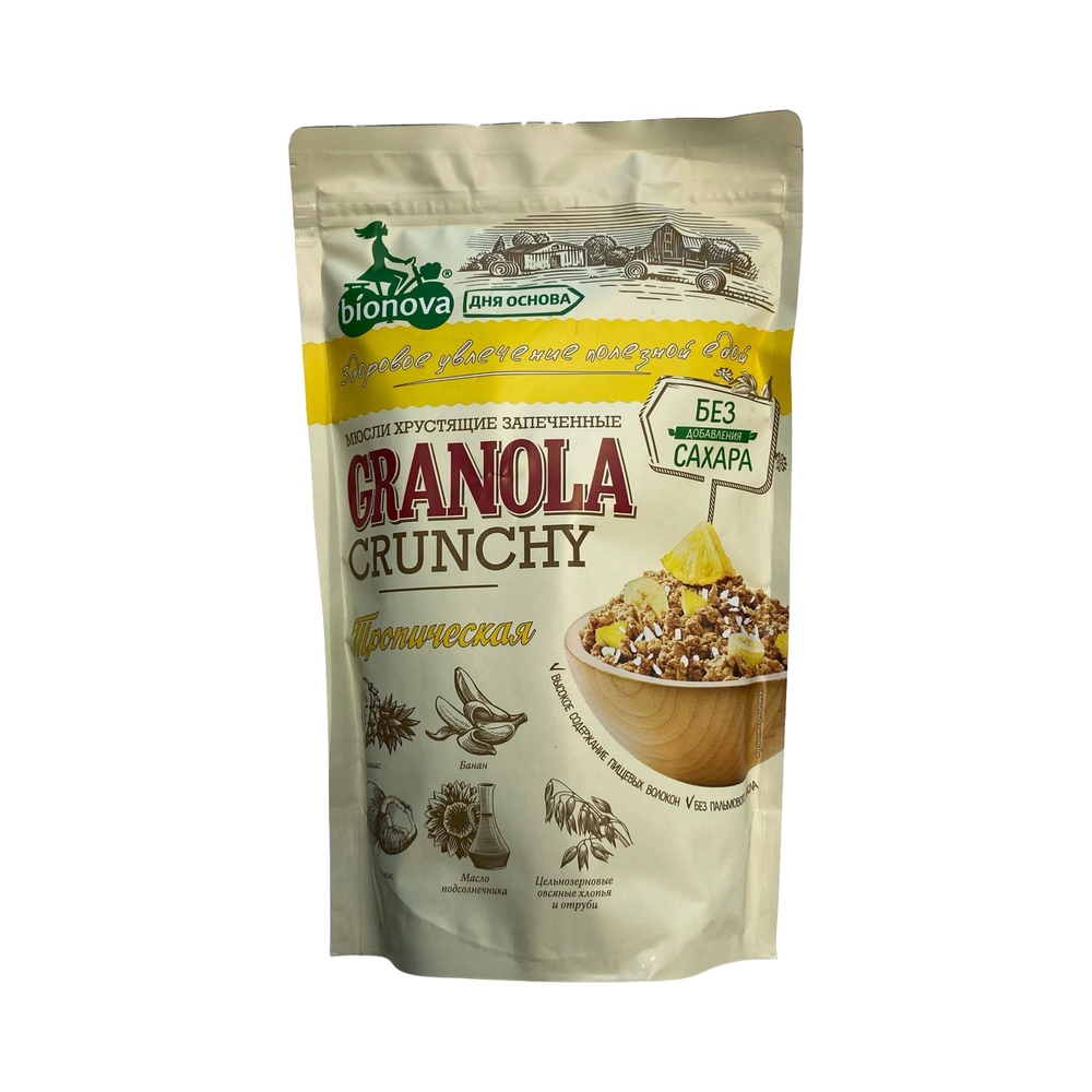 Мюсли BIONOVA хрустящие запеченные тропические 400г