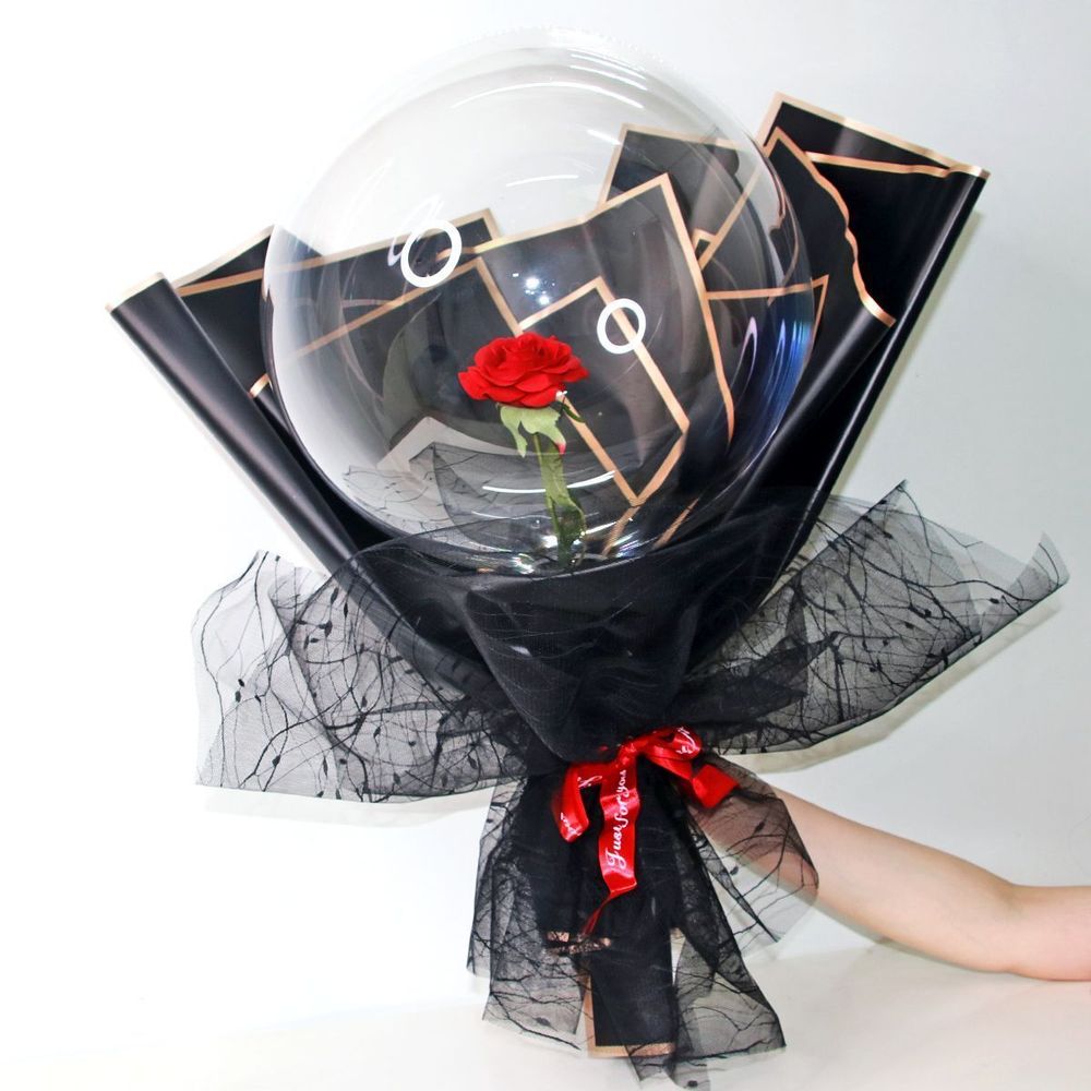 Шар (18''/46 см) Сфера 3D, Deco Bubble, Wide Tail, Прозрачный, Кристалл, 1 шт.