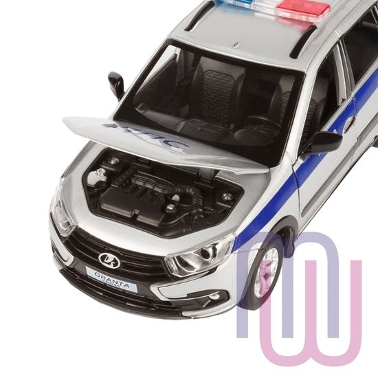МОДЕЛЬ МАШИНЫ 1/24 LADA GRANTA CROSS ПОЛИЦИЯ СЕРЕБРЯНЫЙ