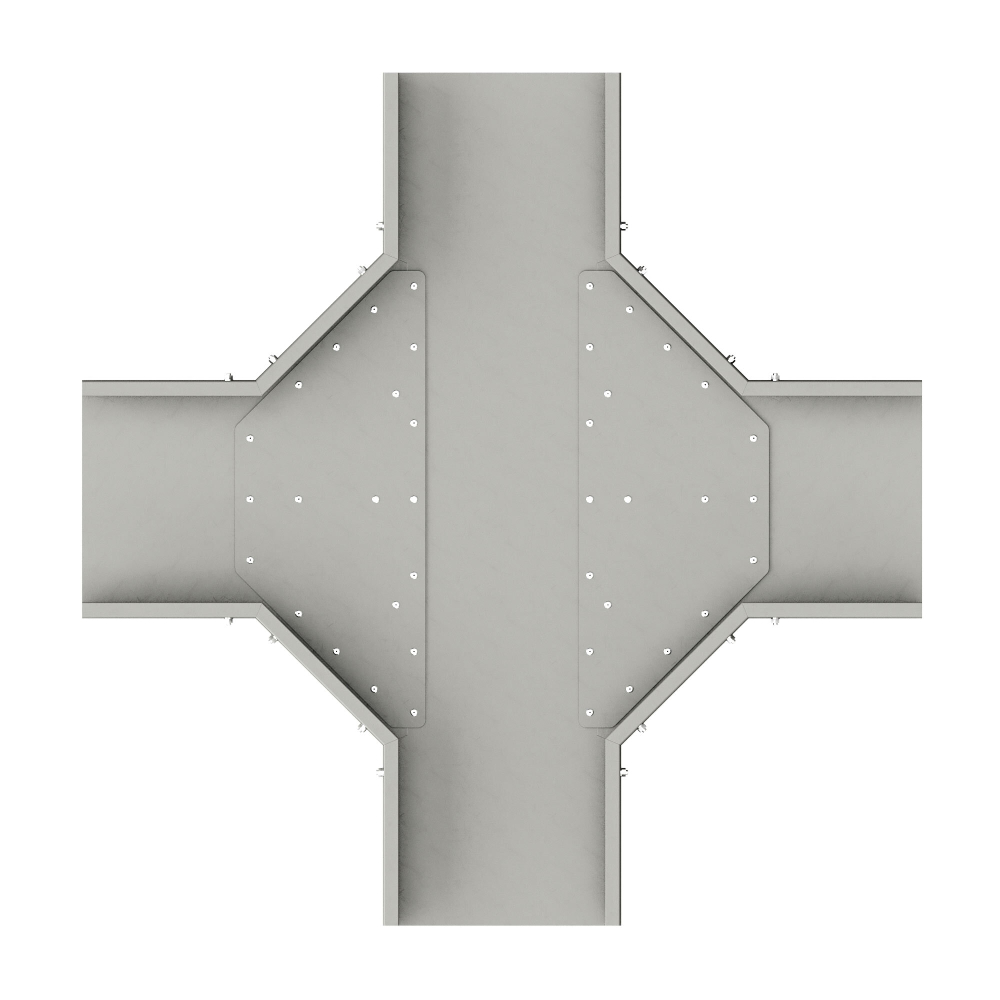 Ответвитель X-образный горизонтальный  200х80, стеклопластик