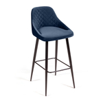 Стул барный Douglas ромб, бархат синий 29
