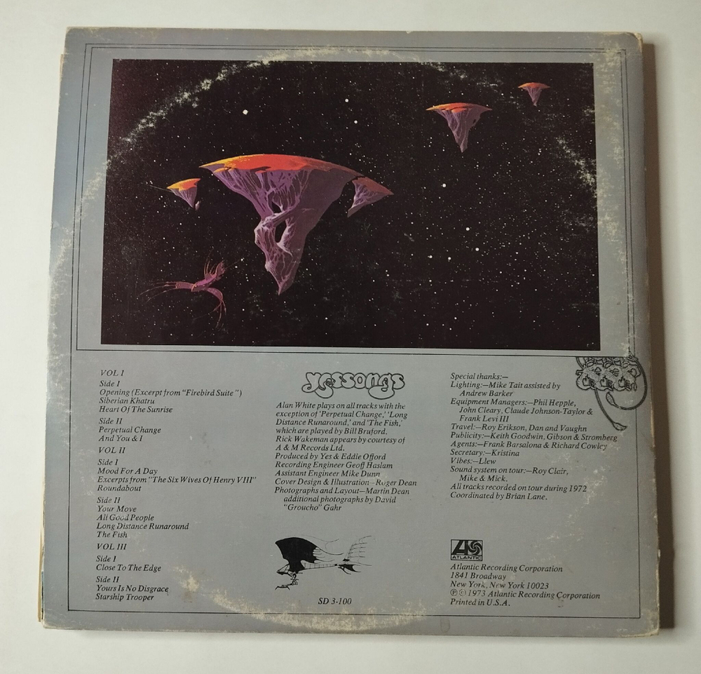 Винтажная виниловая пластинка LP Yes Yessongs (Canada 1973)