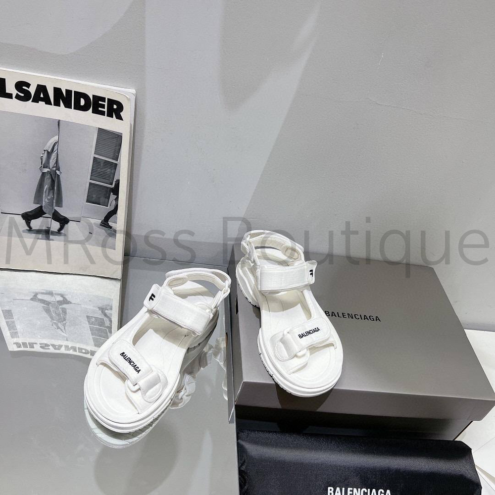 Белые текстильные сандалии Balenciaga премиум класса