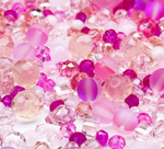 МБ-5 Хрустальные бусины, форма: МИКС, цвет: Розовый, 25 гр.