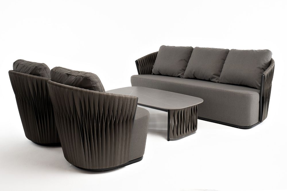 "Флоренция" лаунж-зона из искусственного ротанга, цвет графит