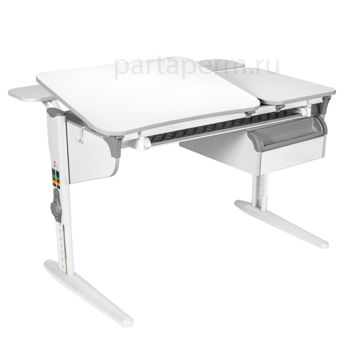 Растущая парта Дэми СУТ 45 с лотком и тумбой ТСН.04 с полками СУТ.45.350 (1200×820 мм)