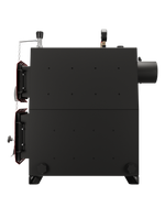 Твердотопливный котел длительного горения Изуран-50 на 50 кВт. Отапливаемое помещение до 1350 куб.м. Вид сбоку. Производитель - Изуран