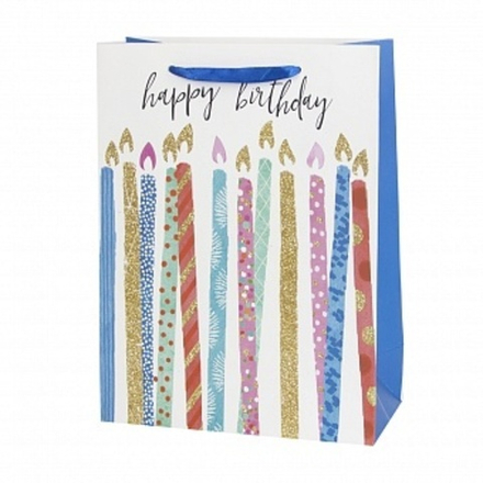 Пакет подарочный Заветный День Рождения с блестками 32*26*10 см.