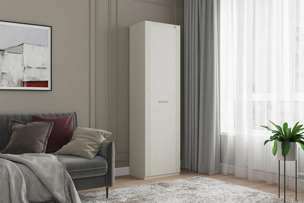 Шкаф 1-дверный "Элана" гостиная Бодега белая