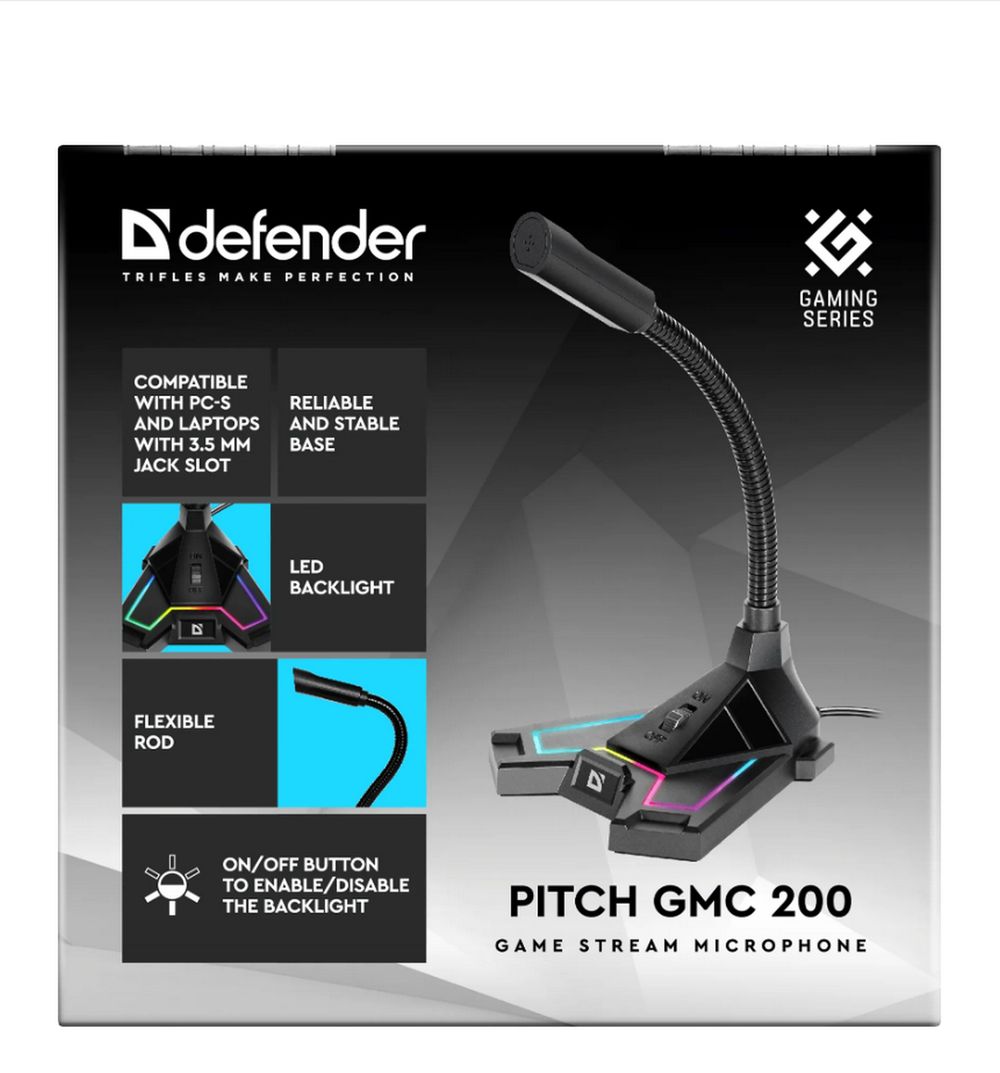 Микрофон для компьютера игровой стрим Defender GMC 200