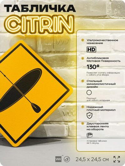 Табличка декоративная "Сапсёрфинг" на дверь и стену, спортивная, информационная, декоративный знак, 24,5х24,5 см, пластиковая, Айдентика Технолоджи
