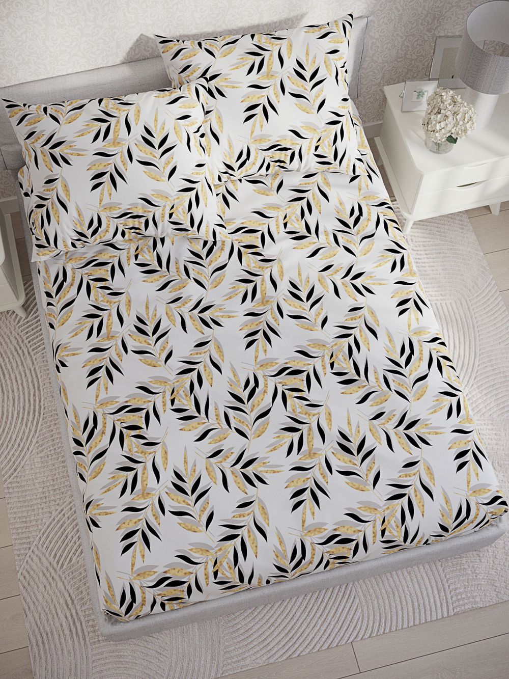 Постельное белье Simple House "Катарина" 1,5-сп   наволочка 50х70 1шт Простынь на резинке 90х200 см  Пододеяльник 145х215 см