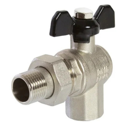 Кран VRT шаровой со сгоном угловой 3/4" бабочка