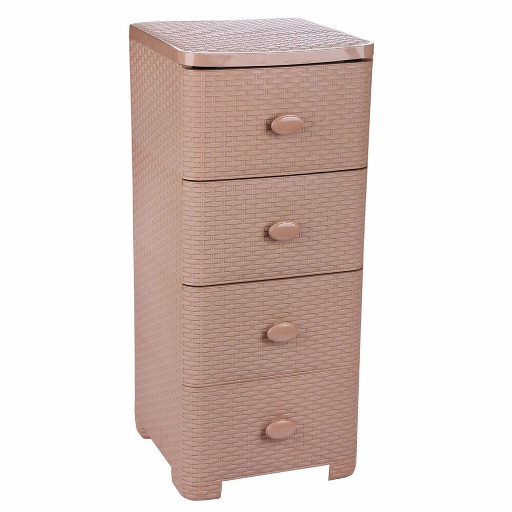 Комод 4-х секционный "Плетенка" (какао) 375*360*830мм