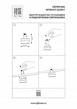 Накладной светильник Lightstar Due Hermes 210647
