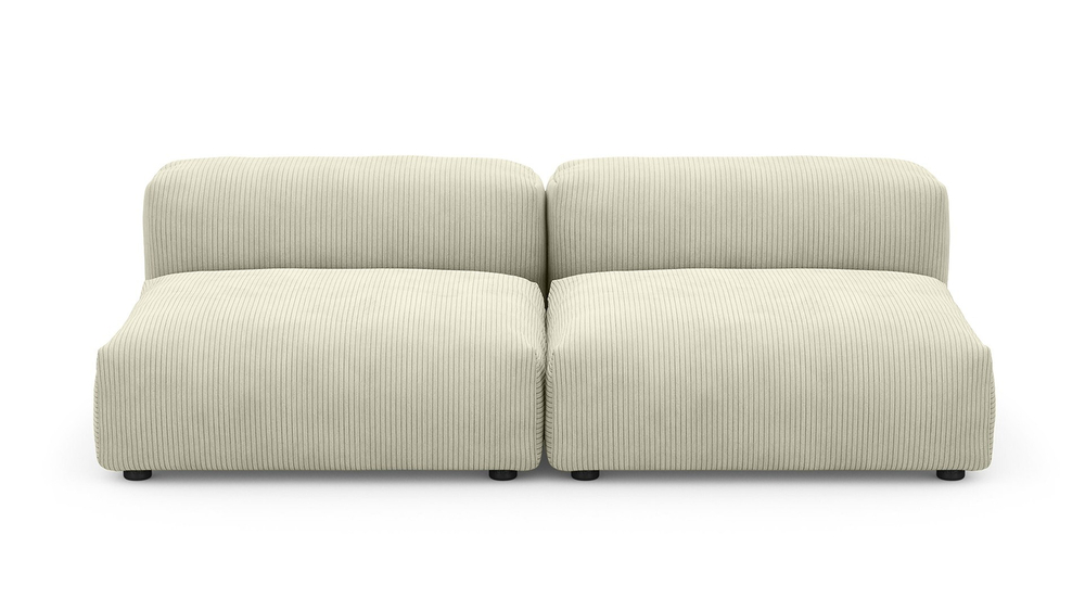 Сдвоенная дополнительная секция Фиджи (большая) Cilium Bone 210*116*62 см, Белый Вельвет Нераскладной Фиеста