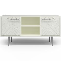 Тумба под ТВ Арт Колор leaves 117см Стайл Сильвер Белый опал