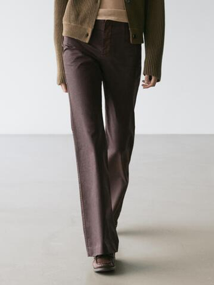 Massimo Dutti Расклешенные брюки, фиолетовый