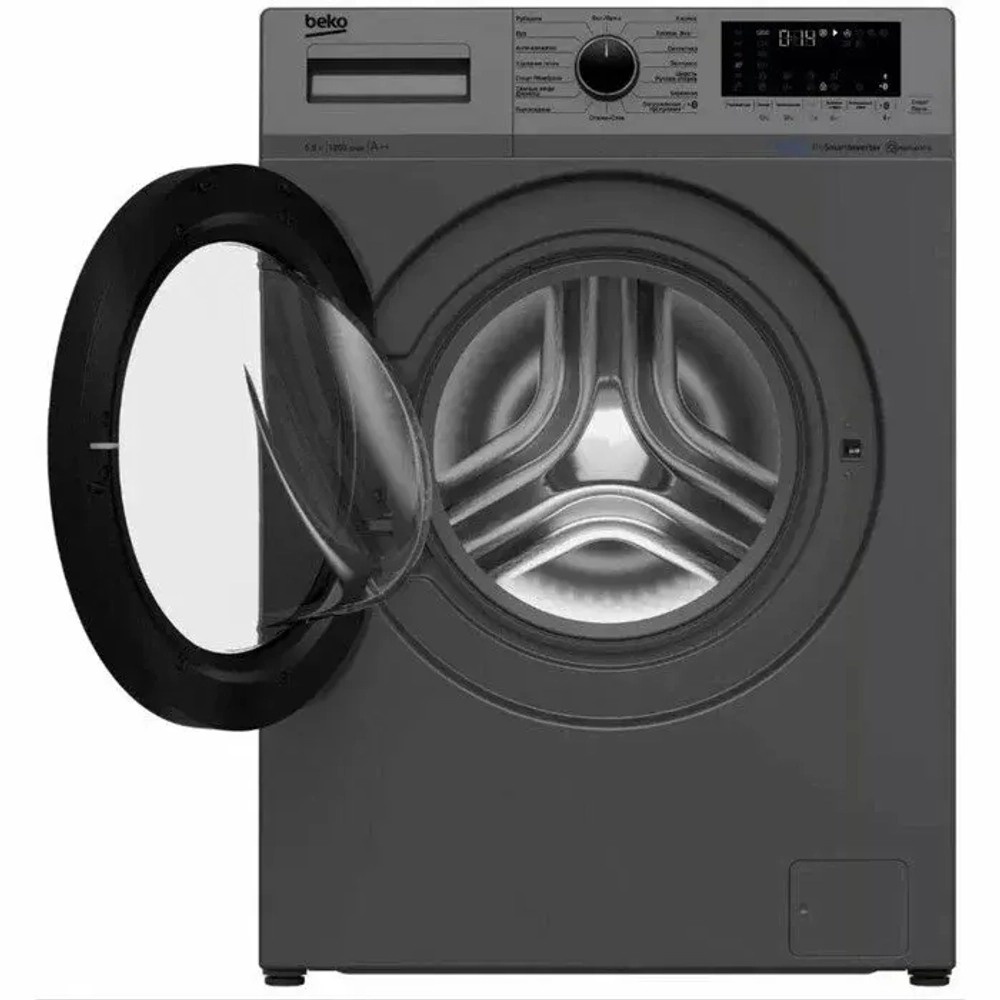 Стиральная машина Beko WSPE6H612A антрацит (h)