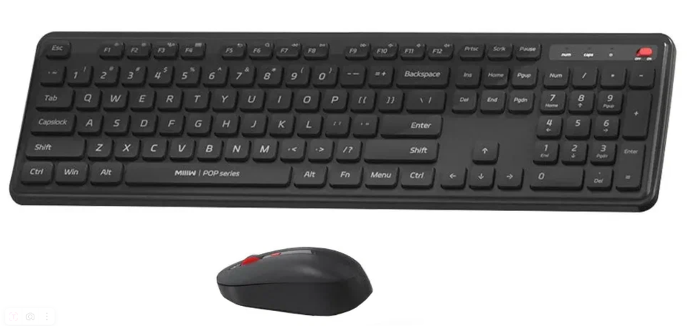 Клавиатура и мышка беспроводная Xiaomi MIIIW Wireless Quiet Gen 3 MW24PB03 Black RU+ENG