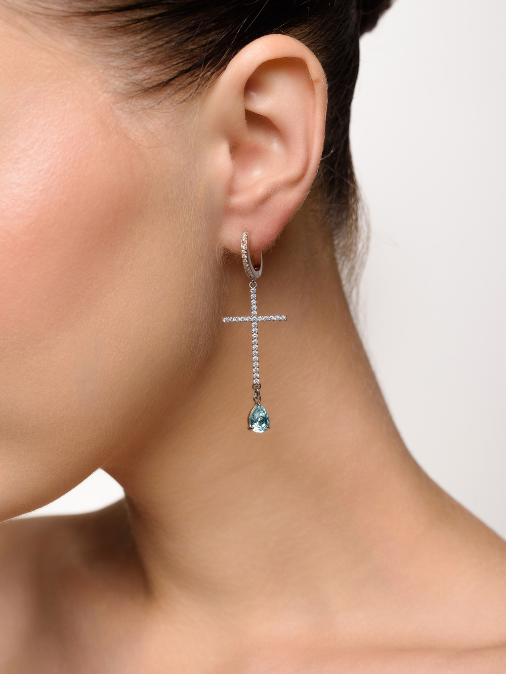 Серьги "Cross Aque drops"