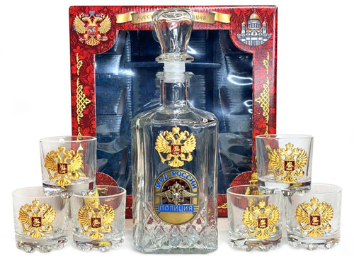 Подарочный графин и стопки «Полиция МВД»