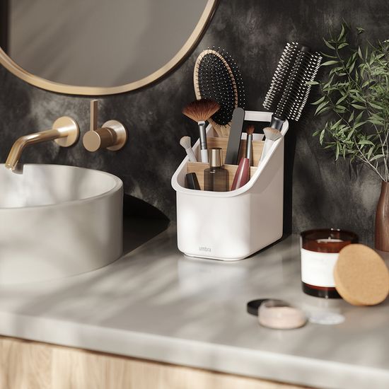 Органайзер для столовых приборов bellwood, белый/натуральное дерево