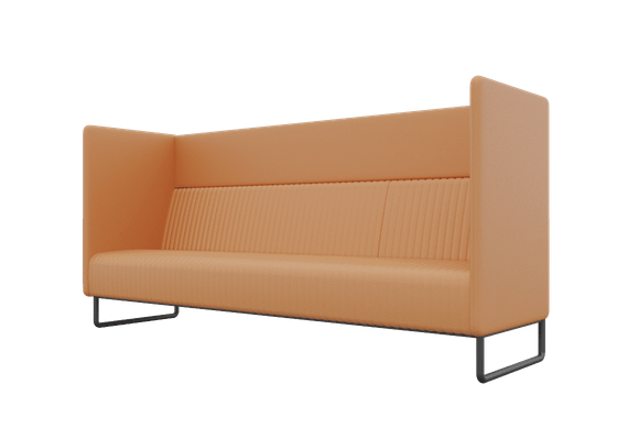 Bronks Диван трехместный BROS-3 Nappa 490/Металл Черный 2100*760*1180