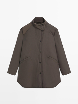 Massimo Dutti Длинная стеганая куртка, коричневый