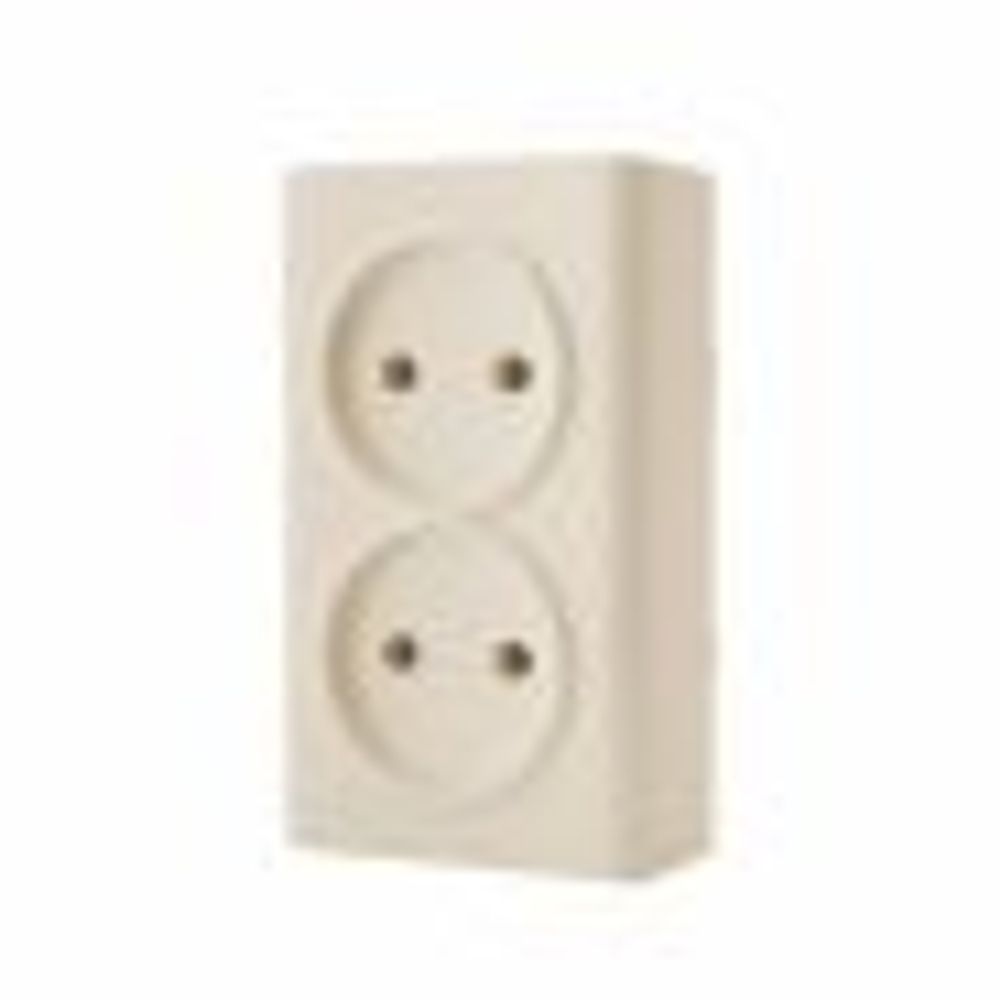 Розетка 2-местная крем б/з о/п  Profitec Веста Эко ВЕ060203 022