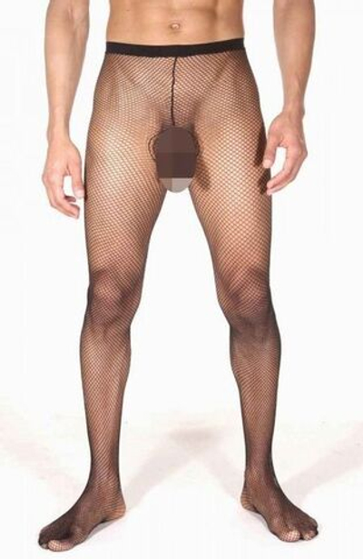 Мужские полупрозрачные колготки в сеточку