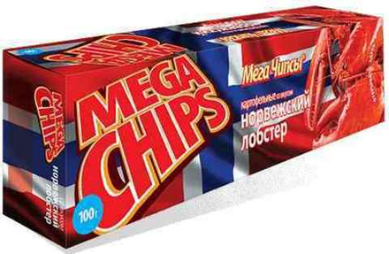 Чипсы "Мега чипсы" 100 г. Норвежский лобстер Белпродукт