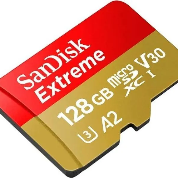 Карта памяти SanDisk Extreme microSDXC 128GB + SD Adapter 160МB/s, Class 10 UHS-I U3 (SDSQXA1-128G-GN6MA)