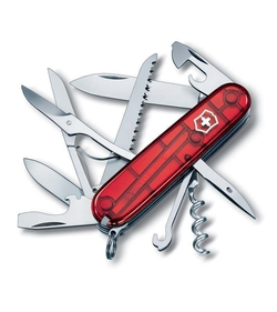 Нож перочинный VICTORINOX Huntsman, 91 мм, 15 функций, полупрозрачный красный