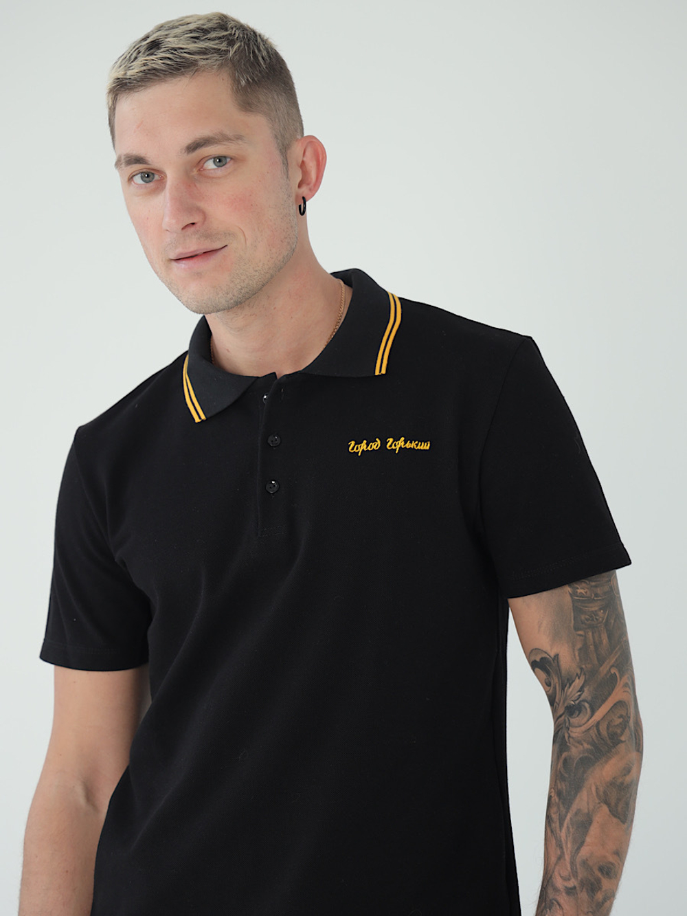 Футболка поло Город Горький черная
