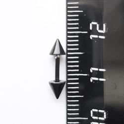 Микроштанга 6 мм с конусами 4 мм, толщина 1,2 мм. Медицинская сталь, титановое покрытие ( черная) 1 шт.