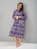 Халат Х-138/клеткасерая-брусника