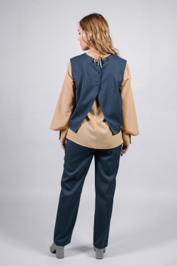 Укороченный жилет 2955ВП, Серо-голубой #87СГ062955ВП