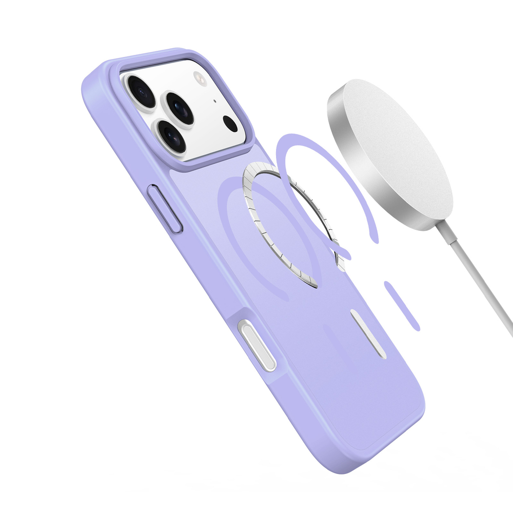 Матовый чехол фиолетового цвета с MagSafe для iPhone 17 Pro Max, серия Yind Series (Open Ring Version) от Dux Ducis