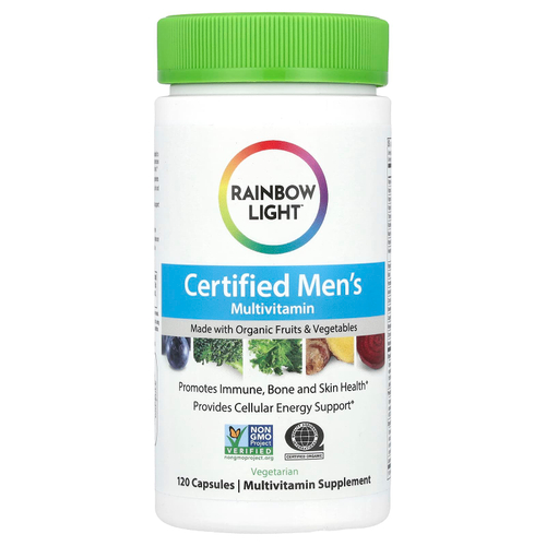 Rainbow Light, Сертифицированные мультивитамины для мужчин, 120 капсул