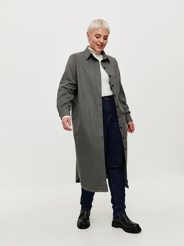 Платье-рубашка, темно-серый