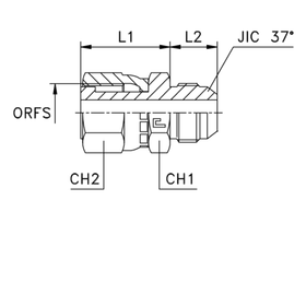 Адаптер AS D35-38 ORFS 2 - JIC 1.7/8