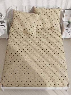 Постельное белье сатин Milky Garden "Adele" 1,5-сп Наволочка 70х70 см 1 шт Простынь на резинке 90x200 см Пододеяльник 145x215 см