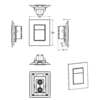 Кнопка смыва для инсталляции пневматическая WONZON & WOGHAND, Брашированное золото (WW-IB256-BG)