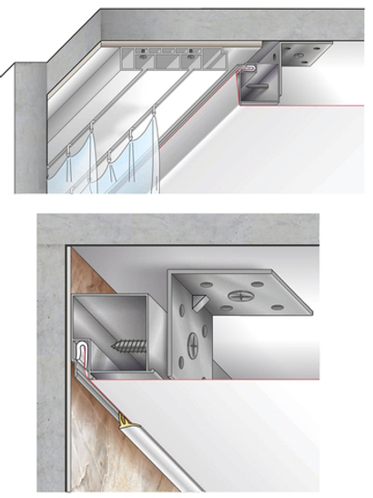 Алюминиевый профиль‑брус БП40 для натяжных потолков (длина 1 м)
