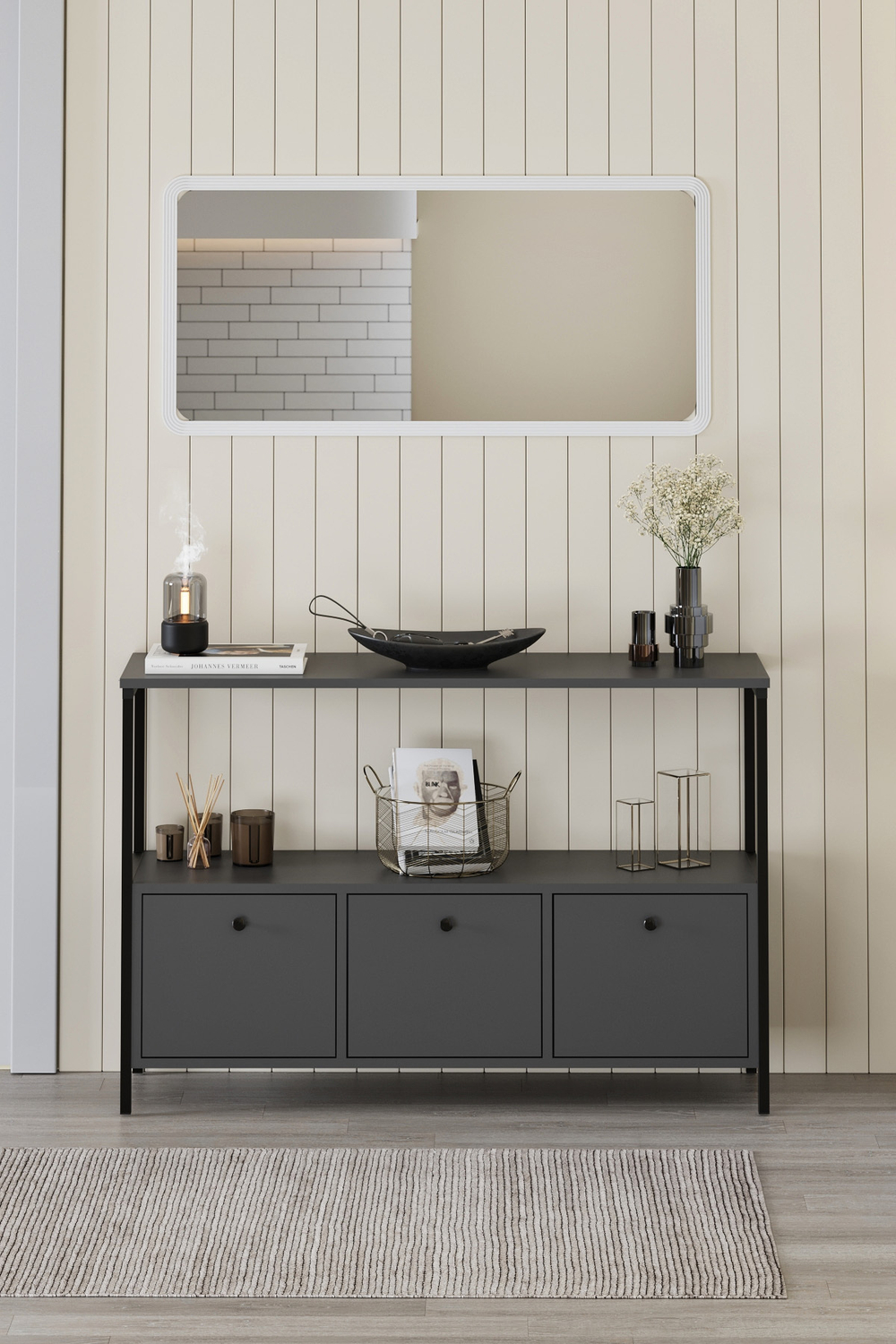 Консоль с откидной дверцей - антрацит